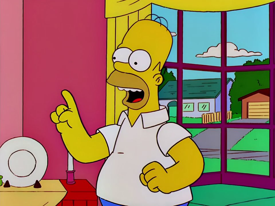 Homer Simpson contemplating